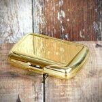 Tobacco Tin with Paper Holder – Gilt Finish